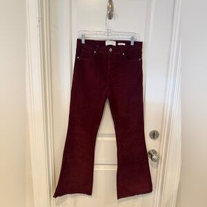 Celebrity Pink Women's Burgundy Corduroy Flare Jeans